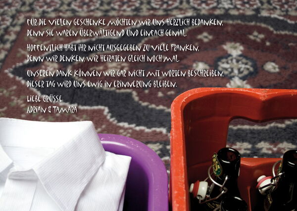 Dankenskarte Hochzeit Rückseite